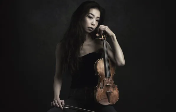 Картинка девушка, музыка, скрипка, Sayaka Kinoshiro