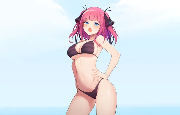 Girl, sexy, cleavage, red hair, boobs, anime, blue eyes, beautiful