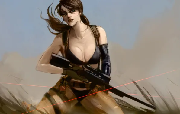 Грудь, девушка, снайпер, Metal Gear Solid, quiet, kojima productions, Hideo Kojima, The Phantom Pain