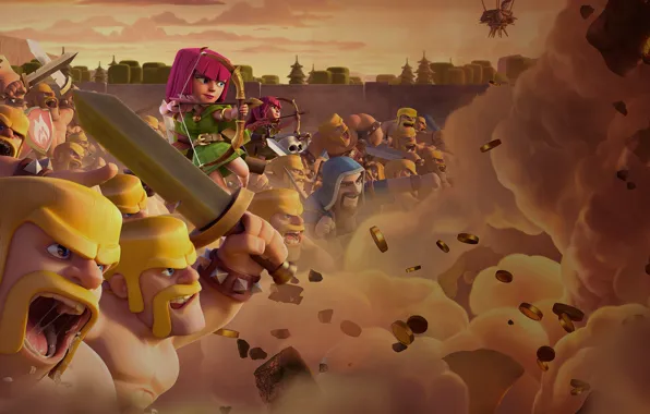 Battlefield, skull, girl, sword, game, woman, man, fight