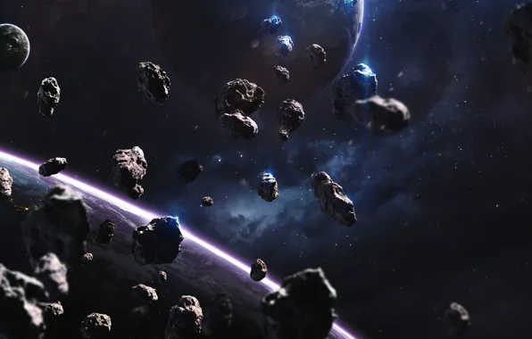 Звезды, Планета, Космос, Планеты, Planets, Арт, Stars, Space