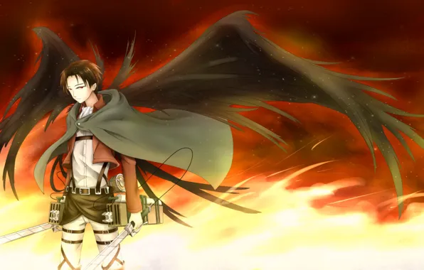 Аниме, арт, парень, Shingeki no Kyojin, Attack On Titan, Леви