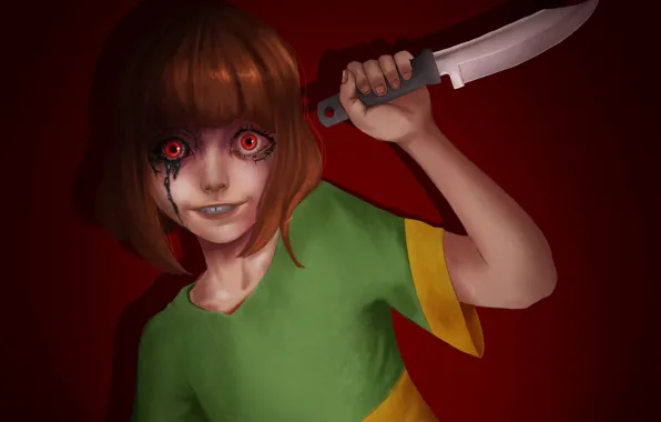Кровь, нож, безумие, Undertale, Chara