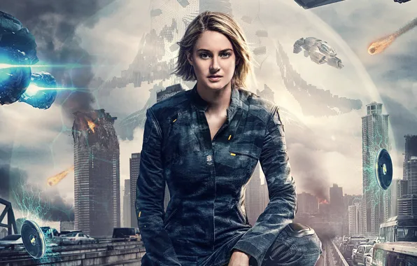 Картинка фантастика, постер, Shailene Woodley, Дивергент, Шейлин Вудли, глава 3: За стеной, The Divergent Series: Allegiant