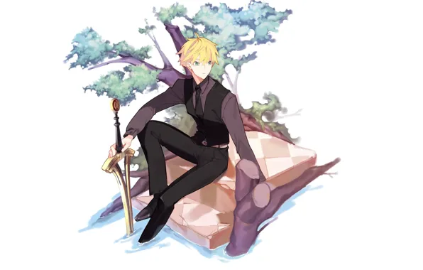 Парень, островок, Saber, Fate Prototype