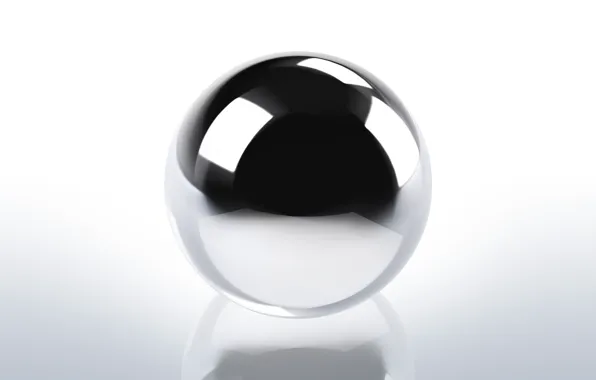 Фон, черно-белый, шар, прозрачная, сфера, хром
