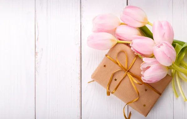 Картинка цветы, подарок, букет, тюльпаны, love, розовые, fresh, pink