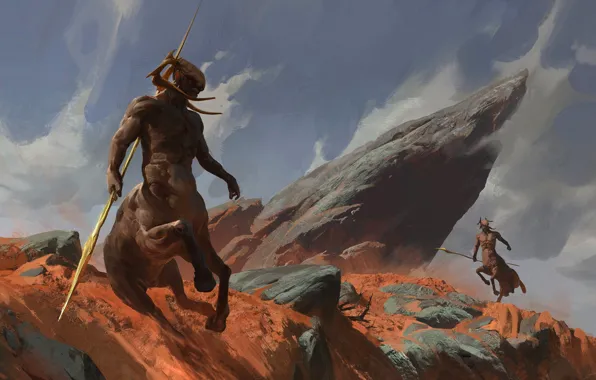 Скалы, схватка, Centaurs of the Desert