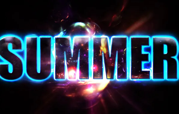 Лето, текст, свечение, text, glow, Summer