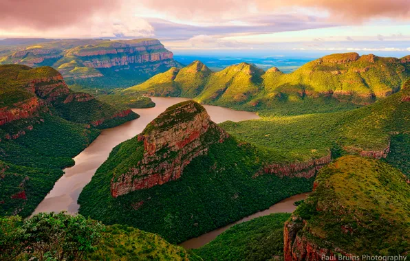 Горы, река, скалы, каньон, Южная Африка, Blyde River