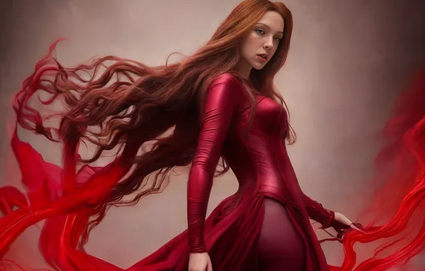 Картинка fantasy, Scarlet Witch, AI art