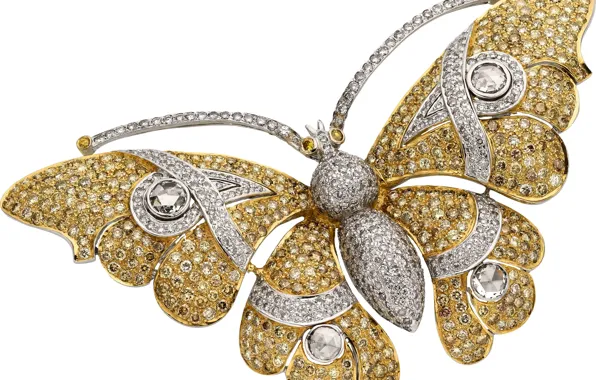 Бабочка, камень, бриллианты, украшение, алмазы