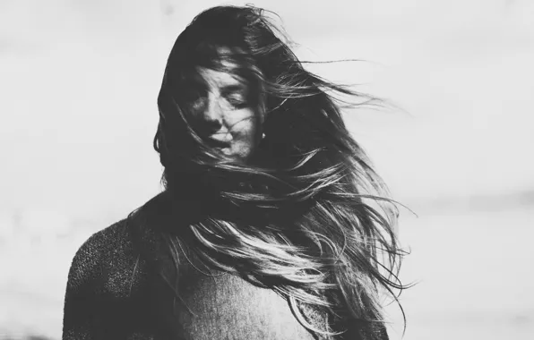 Girl, hair, wind