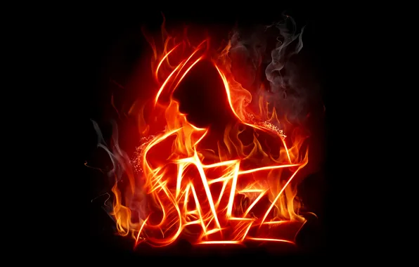 Картинка огонь, силуэт, Jazz