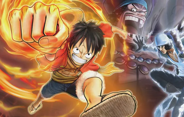 Чёрная Борода, Аокидзи, Луффи, ONE PIECE PIRATE WARRIORS 2