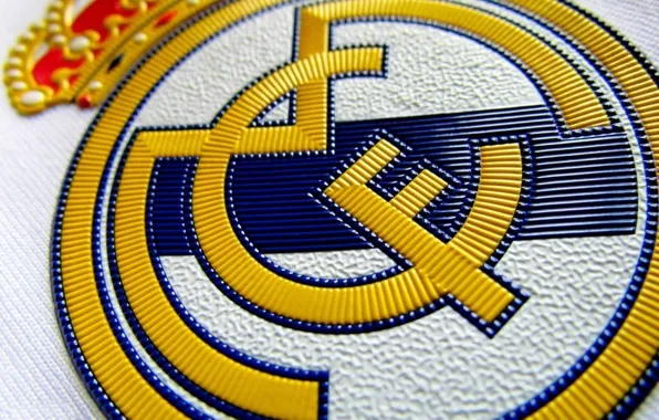 Картинка real madrid, футбол, эмблема, нашивка, лого