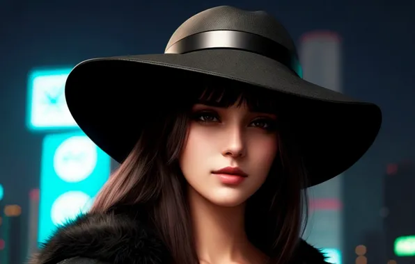 Картинка girl, hat, neural network