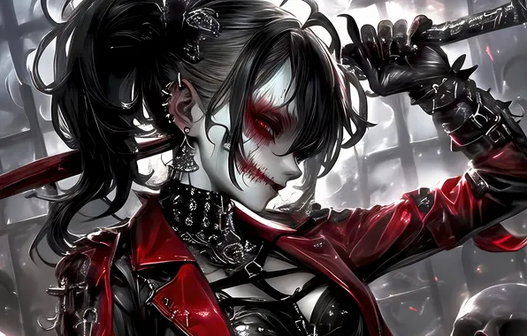 Girl, Anime, Clown, Anime Girl, AI Art, AI Generated