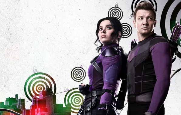 Белый фон, сериал, постер, комикс, костюмы, мишени, Джереми Реннер, MARVEL