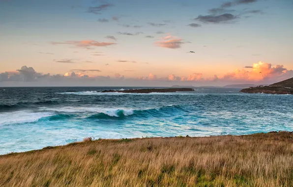 Картинка море, волны, небо, облака