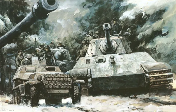 Война, танки, Tiger II, Королевский тигр, немецкие, Тигр 2, тяжелые