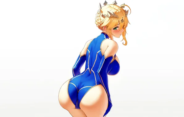Girl, sexy, ass, green eyes, boobs, anime, beautiful, crown