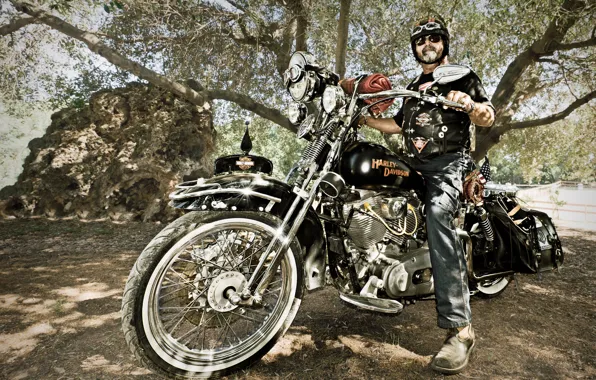 Картинка стиль, мотоцикл, байкер, Harley-Davidson