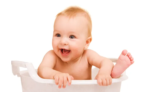 Картинка радость, купание, младенец, ванночка