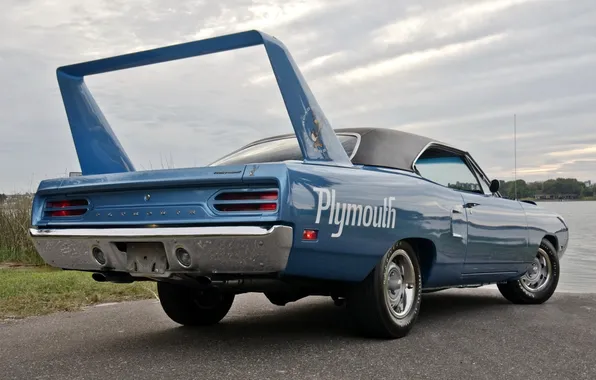 Вид сзади, 1970, Plymouth, Muscle car, Superbird, Мускул кар, Плимут, Road Runner
