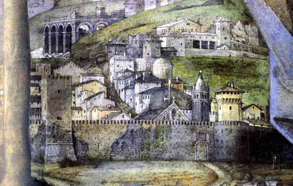 Картинка город, крепость, détail, La Chambre des Epoux