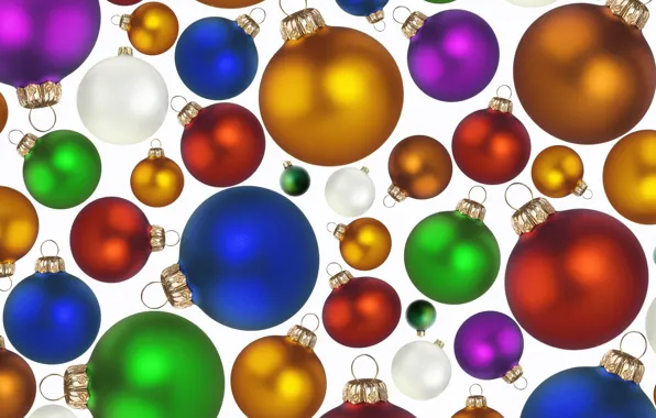 Картинка праздник, шары, новый год, разноцветные