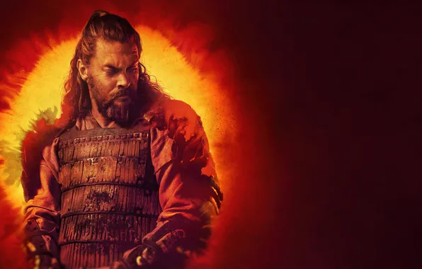 Фантастика, сериал, постер, красный фон, Jason Momoa, Джейсон Момоа, See, Видеть