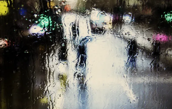 Colors, glass, street, people, rainy, aining