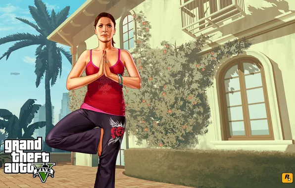 Картинка йога, Grand Theft Auto V, gta5, аманда