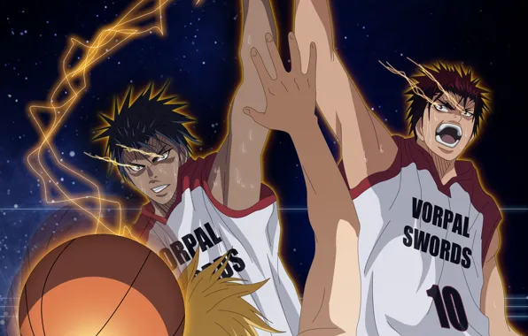 Игра, мяч, парни, kuroko no basket, Баскетбол Куроко, Аомине Дайки, Кагами Тайга