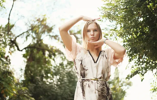 Картинка лето, девушка, лицо, поцелуй, фигура, Маша