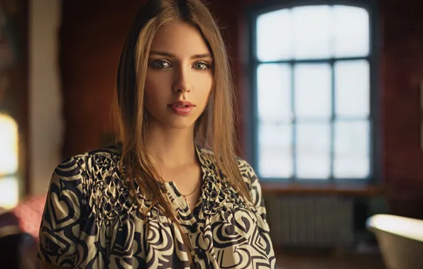 Девушка, Фото, Взгляд, Модель, Губы, Лицо, Girl, Окно