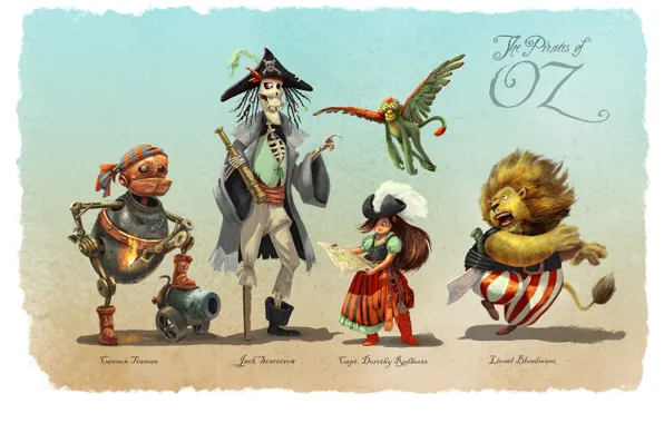 Картинка труба, существа, тени, пушка, The Pirates of Oz