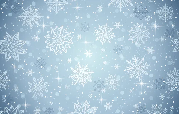 Зима, снежинки, фон, winter, background, snowflakes