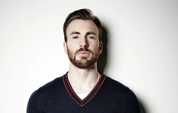 Взгляд, поза, борода, актёр, Крис Эванс, Chris Evans