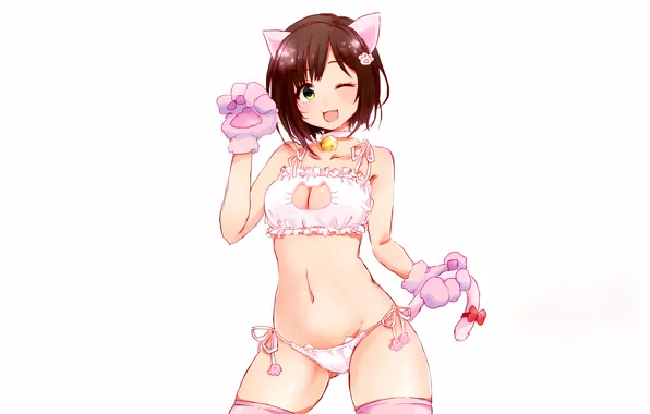 Girl, sexy, lingerie, pantsu, bra, cleavage, panties, thighhighs