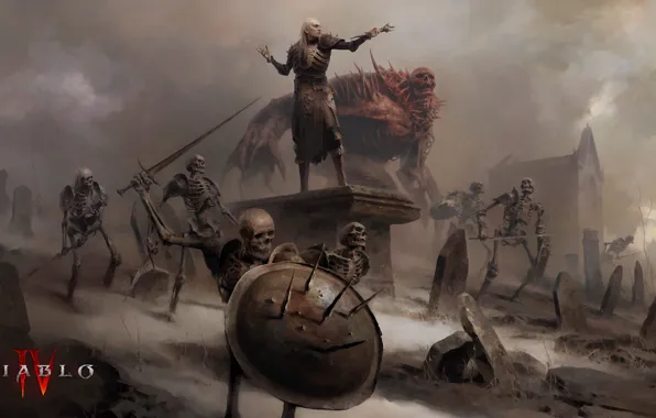 Diablo, skeleton, Necromancer, Diablo® IV