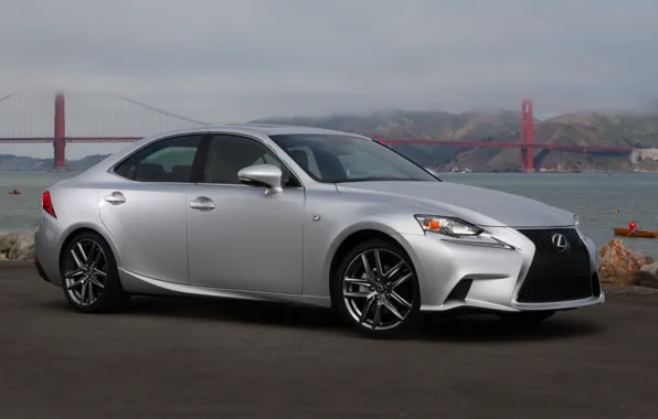 Картинка мост, туман, Lexus, Лексус, передок, 350, F-Sport