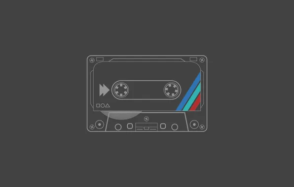 Картинка минимализм, minimalism, тёмный фон, аудиокассета, dark background, audio cassette