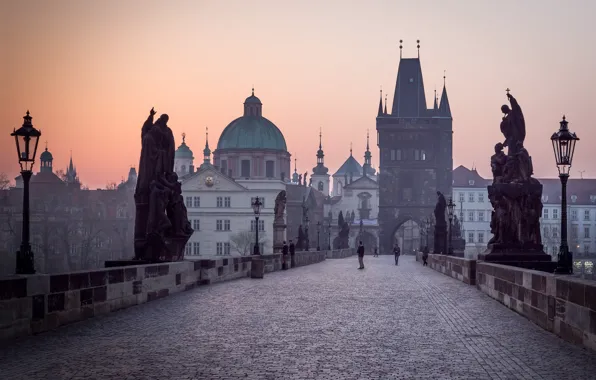 Картинка башня, Прага, Чехия, купол, Карлов мост