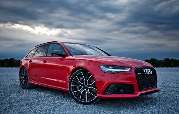 Красный, Audi, rs6, Audi RS 6 Avant
