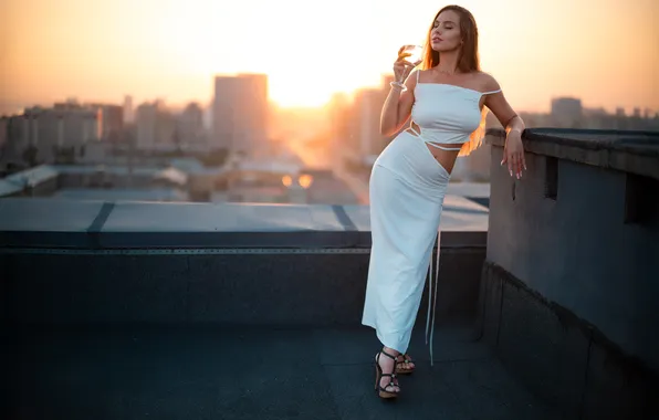 Поза, модель, бокал, красотка, белое платье, красивая девушка, model, beauty