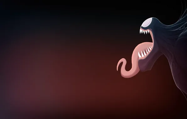 Минимализм, Рисунок, Язык, Зубы, Фон, Art, MARVEL, Venom