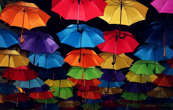 Картинка свет, зонтик, цвет, радуга, зонт