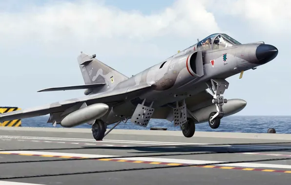 Рисунок, французский сверхзвуковой палубный штурмовик, Super Étendard, Dassault-Breguet